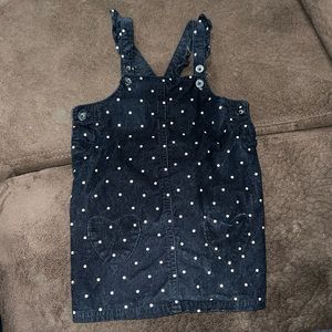 Black polka dot corduroy dress
